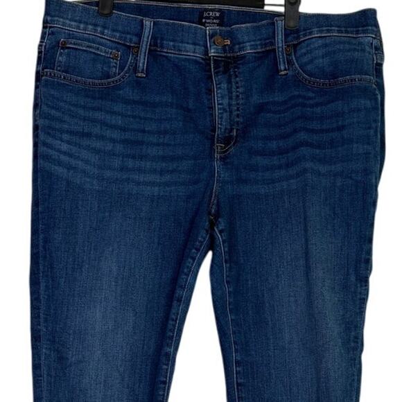 J. Crew Crop Ankle 8" Mid Rise Stretch Skinny Slimming Jean 34 Blue Dark Wash - Picture 2 of 15